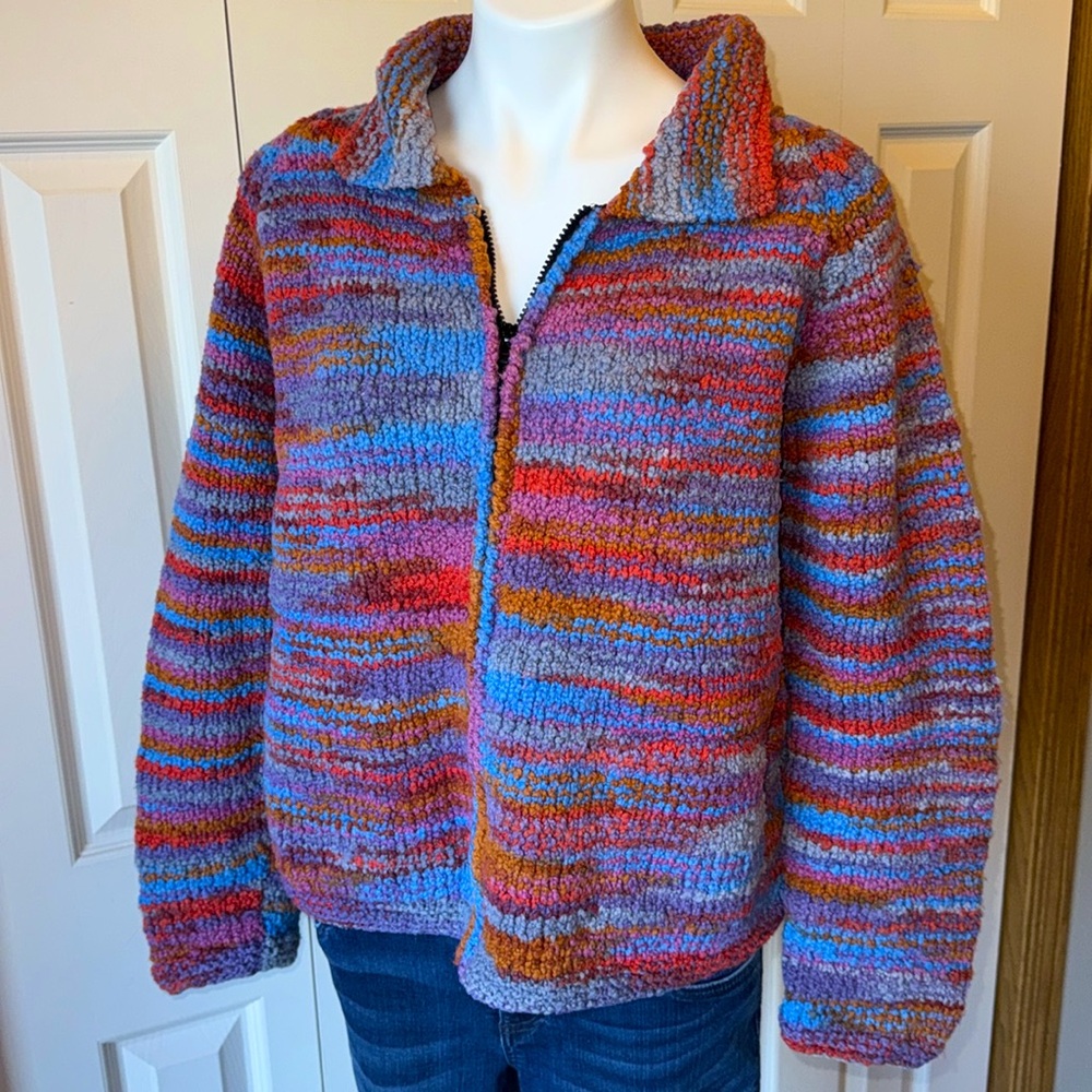Colorful Knit Zip-Up Jacket - Picture 2 of 9